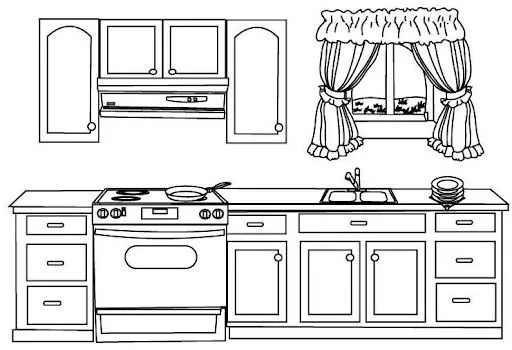 Imagen de como dibujar una cocina - Imagui