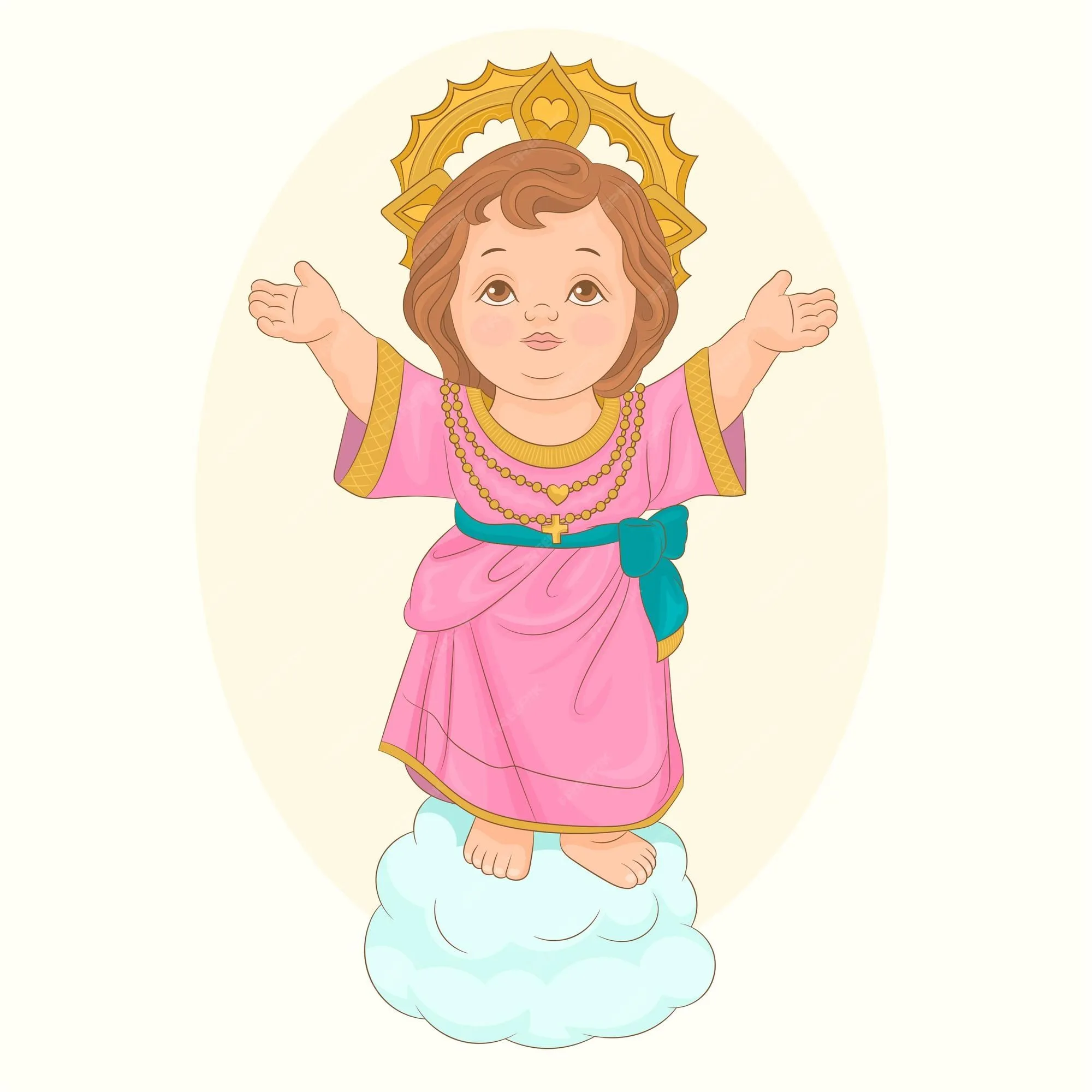 Imagen del divino niño jesús de la religión católica | Vector Premium