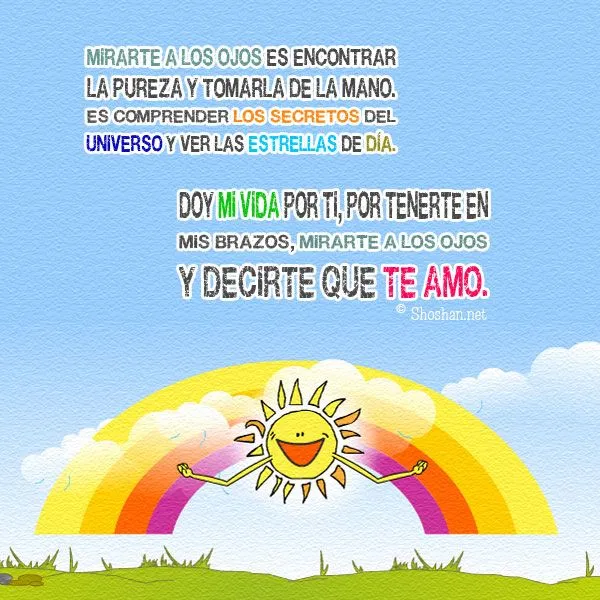 Imagen con frases románticas para Facebook: Mirarte a los ojos