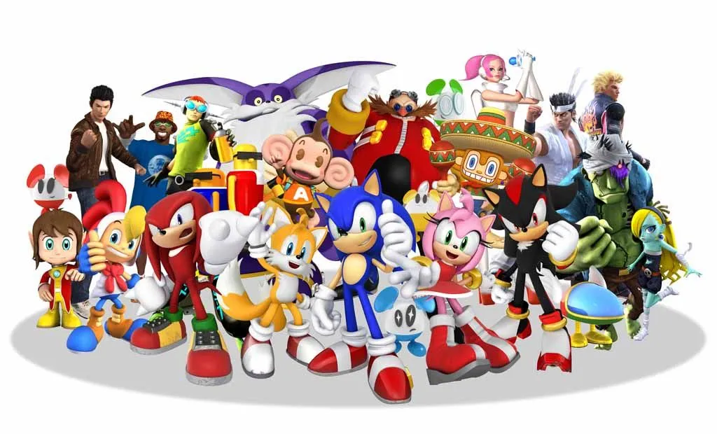 Imagen grupal de los personajes de Sonic & SEGA All-Stars Racing (clic ...