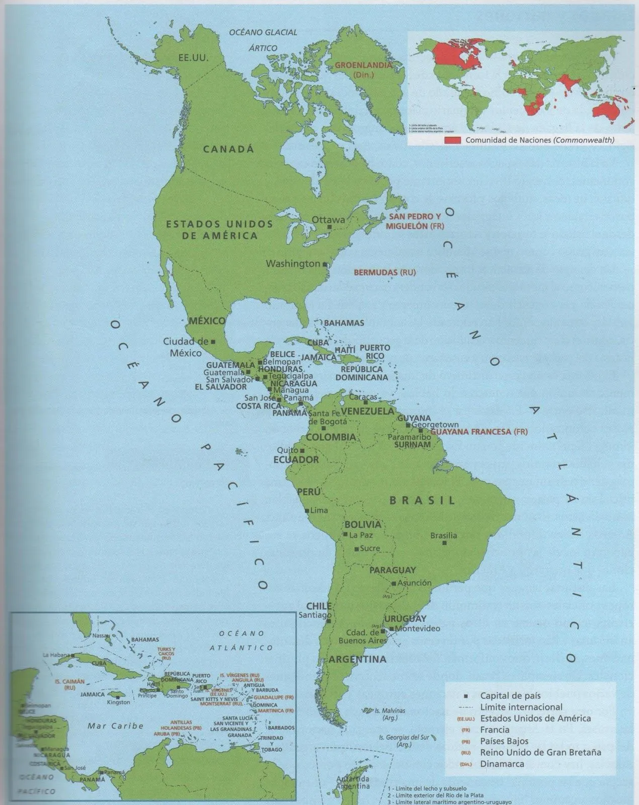 Imagen del mapa continente americano - Imagui