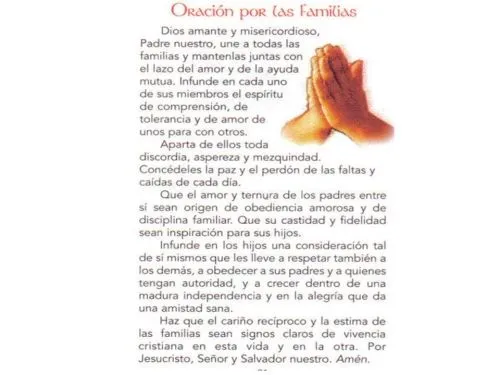 Imagen ORACION POR LA FAMILIA - grupos.emagister.com