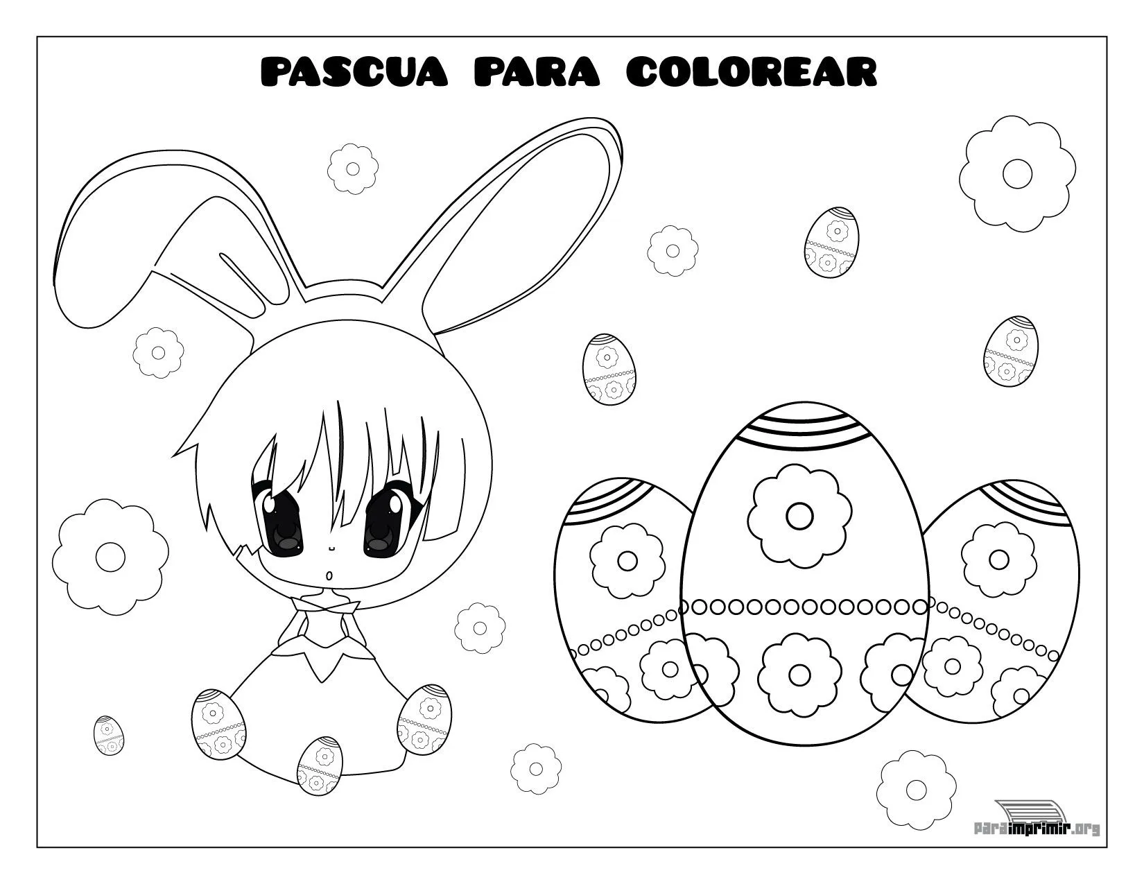 Imagen de pascua para colorear e imprimir