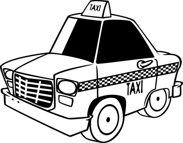 Vector de un dibujo animado ciudad taxi - Página para colorear ...