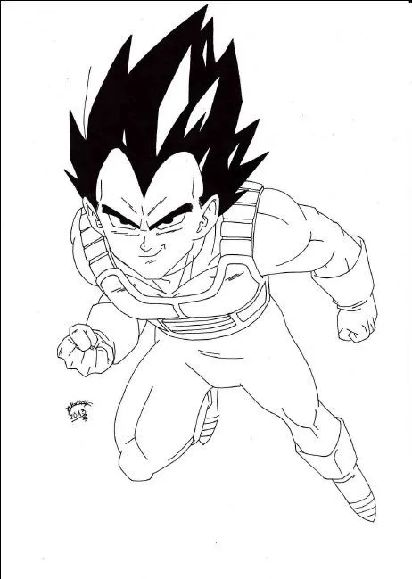 Dragonball Z - Vegeta Normal Lineart by TriiGuN on DeviantArt