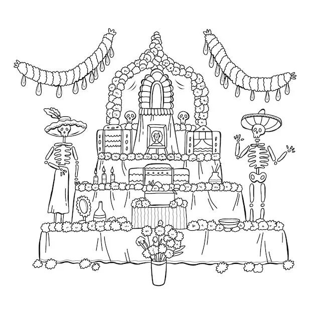 Imágenes de Altar De Muertos Colorear - Descarga gratuita en Freepik