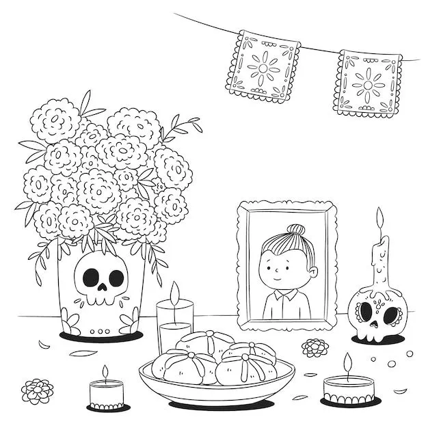 Imágenes de Altar De Muertos Colorear - Descarga gratuita en Freepik