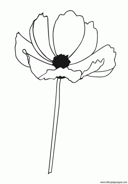 dibujo-flores-amapolas-012 | Dibujos y juegos, para pintar y colorear