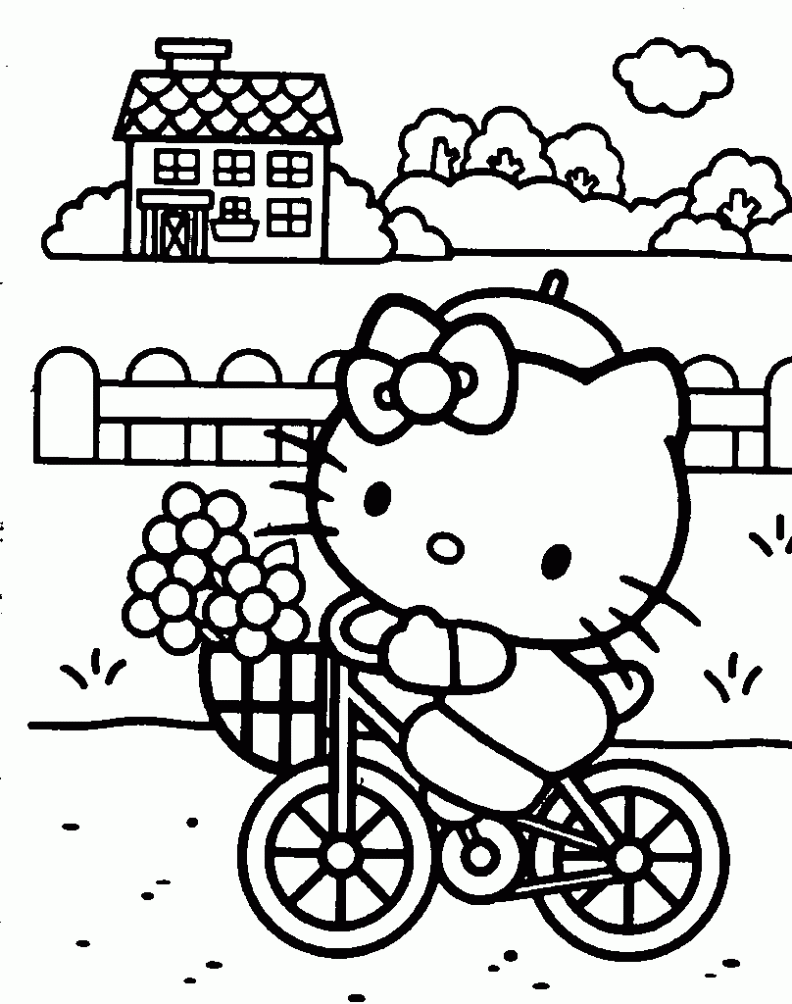 Imágenes de amor y la amistad para colorear de Hello Kitty - Imagui