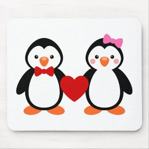 Pingüinos en amor alfombrilla de raton | Zazzle