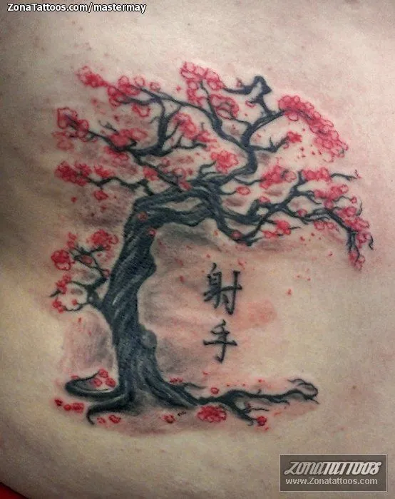 Tatuaje de mastermay - Cerezos Árboles Orientales