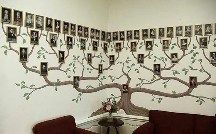 Arbol pintado en pared con fotos - Imagui