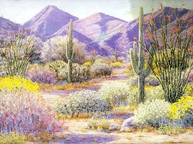 Imágenes Arte Decorativo: Paisaje desierto óleo