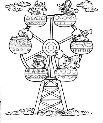 Noria para colorear - Imagui