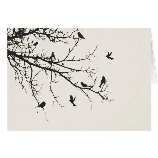 Pájaros en blanco y negro felicitación | Zazzle