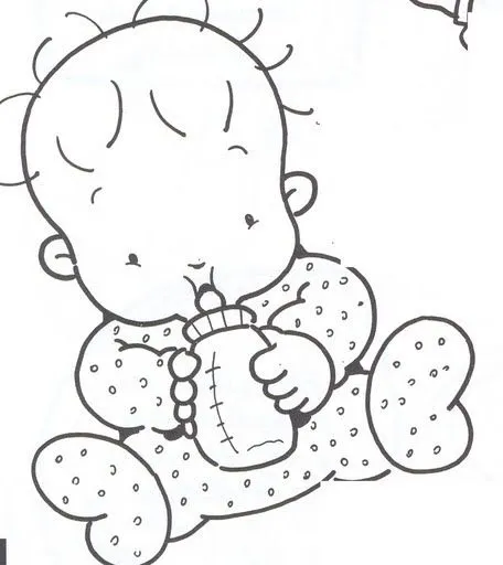 Imagenes de bebés animados para baby shower para colorear - Imagui