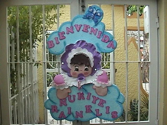 Modelos de bienvenidos para baby shower en foami - Imagui