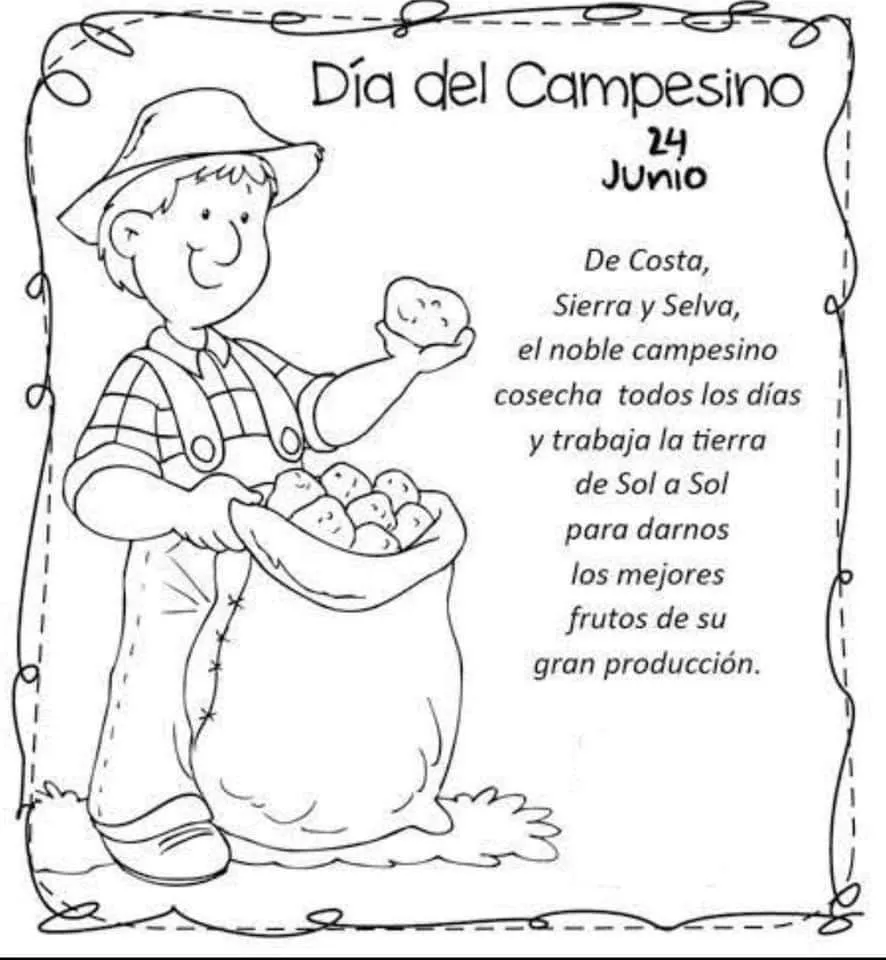 Imágenes por el Día del Campesino en Perú para dibujar y colorear este 24 de junio: los mejores dibujos y poemas para celebrar el dia del campesino | Fotos | Sociedad | La República