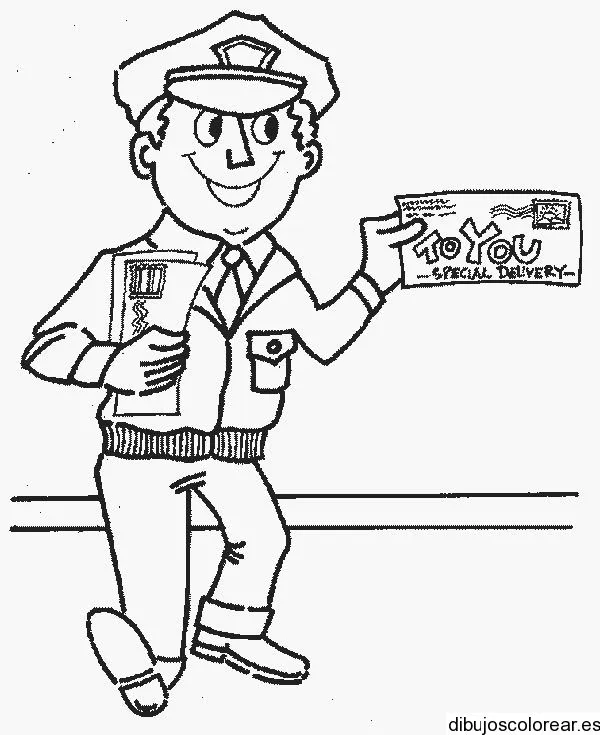 Imágenes del Día del Cartero para colorear | Imágenes Totales