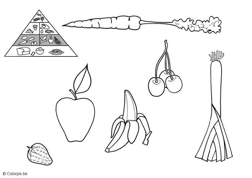 Imágenes para colorear de alimentos de origen animal y vegetal ...