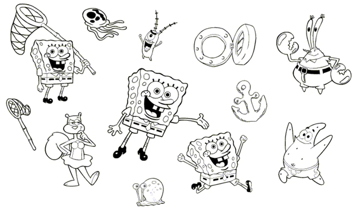 Imágenes para colorear de Bob Esponja-2 | Bob Esponja 3000