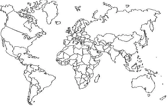 Mapa mundial para colorear con nombres - Imagui