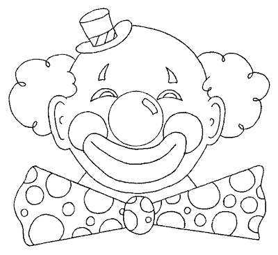 Imagenes para colorear: Dibujo de la cara de un payaso para iluminar