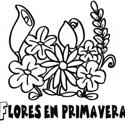 Imprimir dibujos para colorear : Flores en primavera