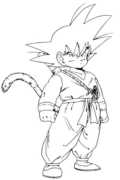 Goku colorear - Imagui