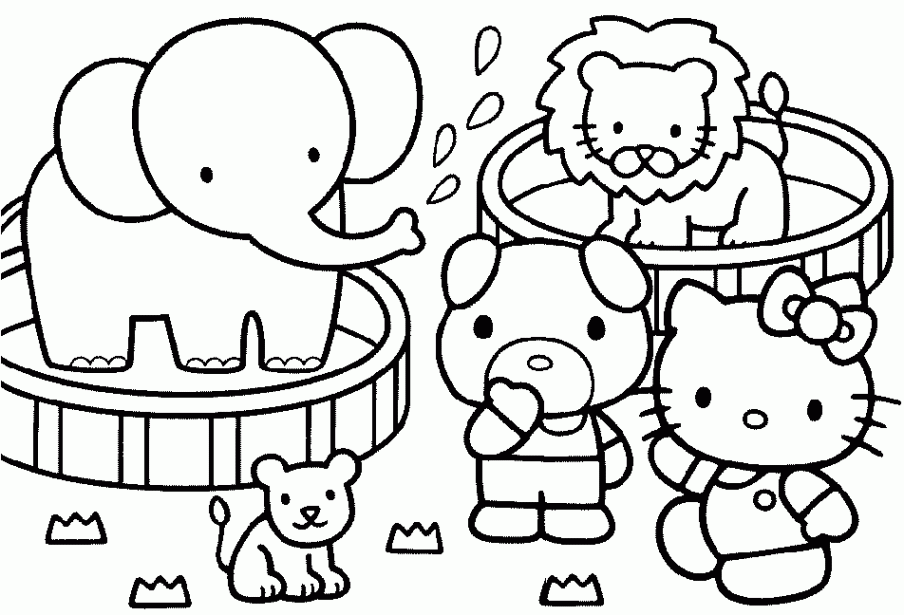 Imágenes para Colorear de Hello Kitty - Vol.1 (16 fotos)