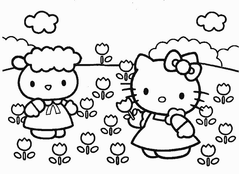 Imágenes para Colorear de Hello Kitty - Vol.2 (16 fotos)