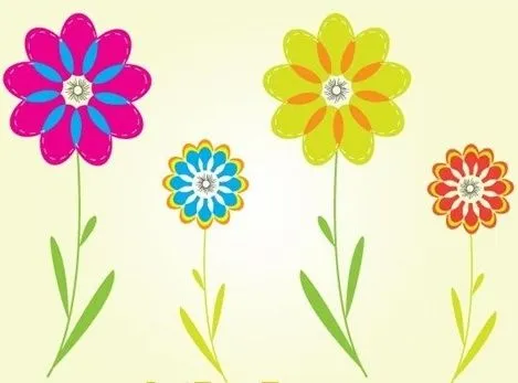 Imágenes coloridas de flores Vector de la flor - vectores gratis ...
