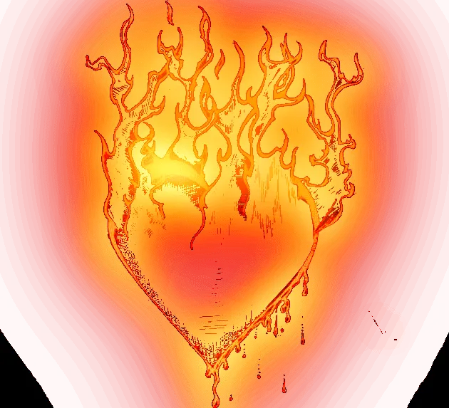 Imagenes de corazones con llamas de fuego - Imagui