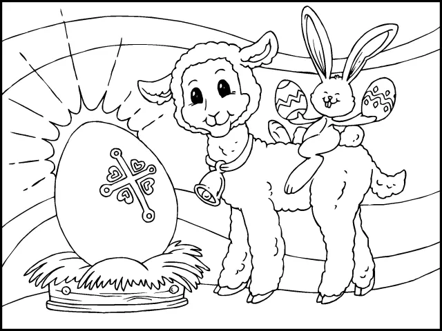 Colorear Cordero de pasqua - Dibujos de Huevos de pasqua para ...