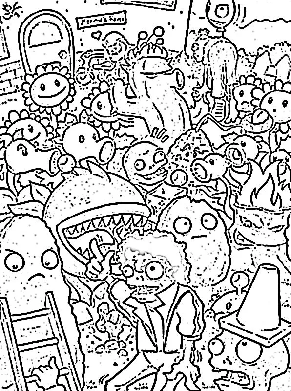 Plantas vs zombie para colorear - Imagui