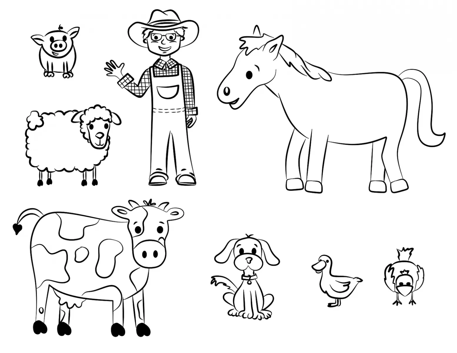 Imágenes y dibujos de Animales de Granja para Colorear | Para niños