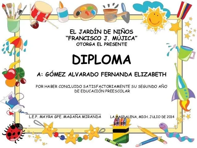 Imagenes de diplomas preescolar - Imagui