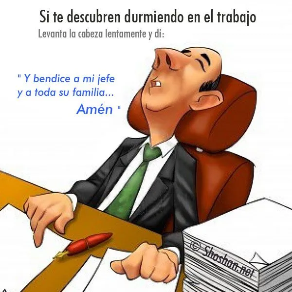 Imagenes divertidas: Consejos si te descubren durmiendo en el trabajo