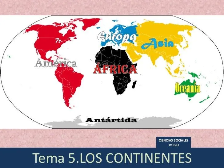 Mapa de los cinco continentes con nombres - Imagui