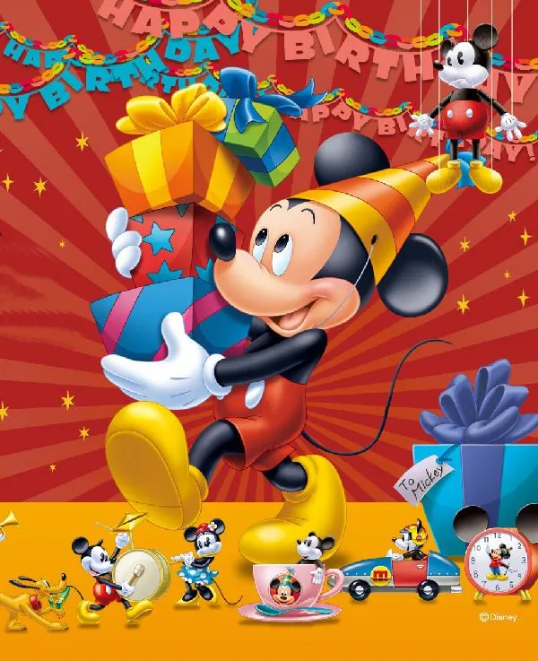 Imagenes y Tarjetas para Felicitar en Cumpleaños: Mickey Mouse con ...