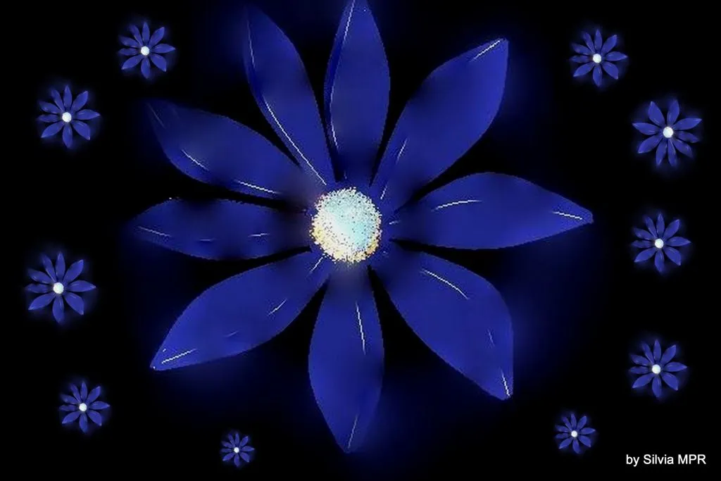 Imagenes De Flores Animadas Azules