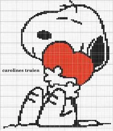  ... Imágenes de Foro de Punto de cruz > Snoopy enamorado