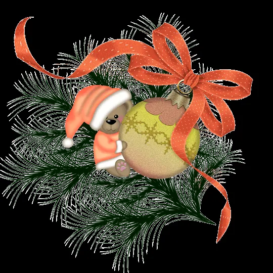 IMÁGENES Y GIFS DE NAVIDAD: Ositos navideños con bolas y lazos