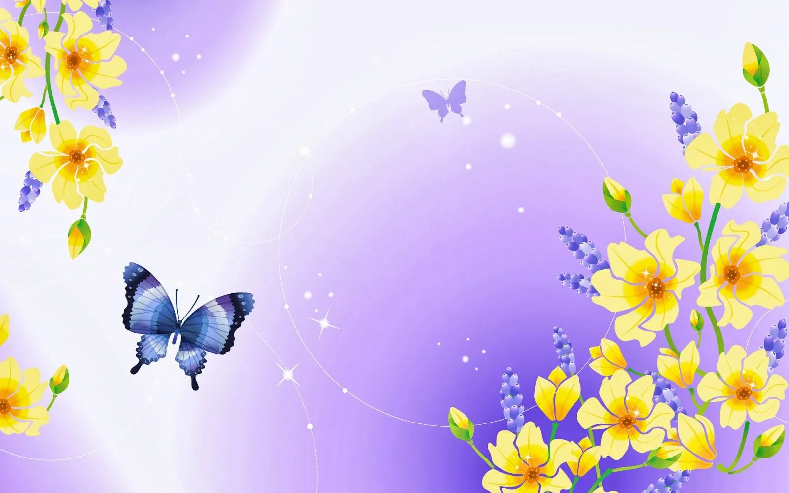 Fondo de Pantalla Animacion Mariposas revoloteando con flores ...