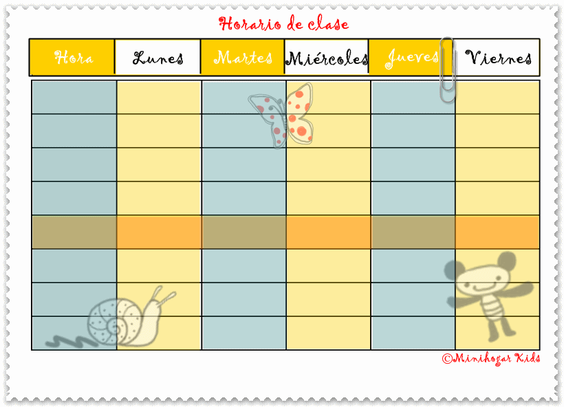 Imagenes de horarios de clases con muñecos - Imagui