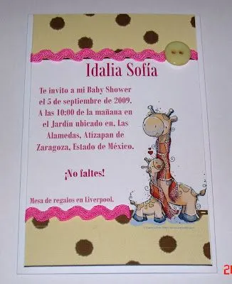 Imagenes de invitaciónes de baby shower de jirafas - Imagui