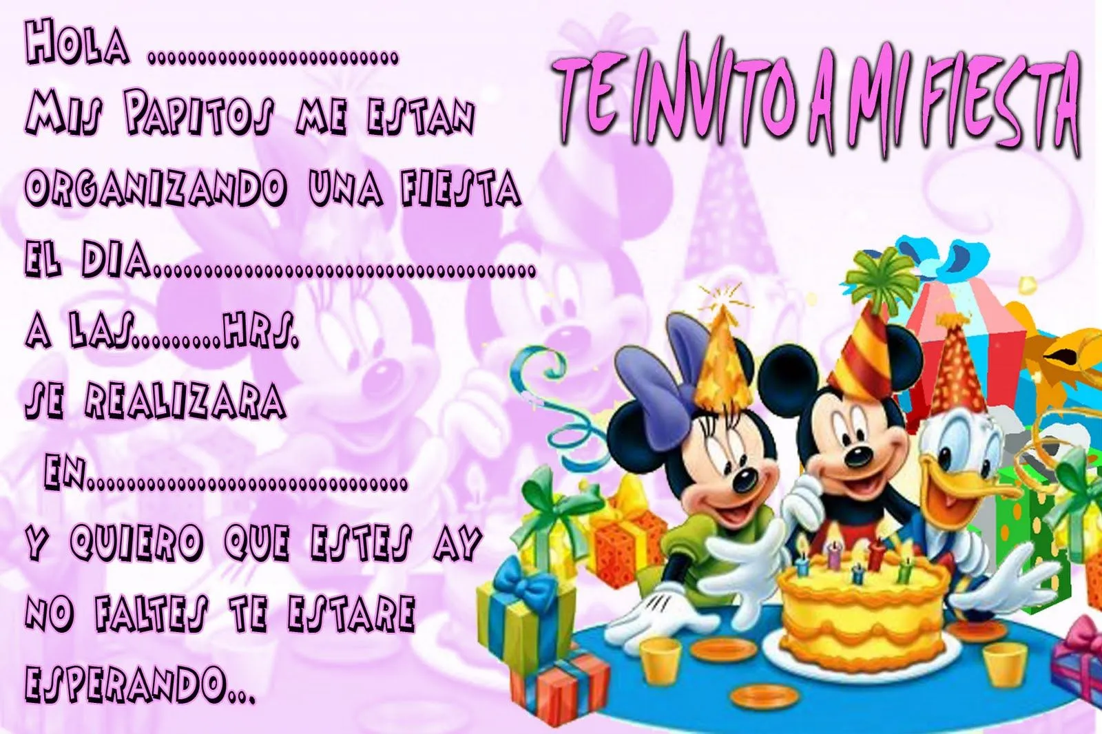 Imágenes de invitaciones de cumpleaños de Mickey Mouse - Imagui