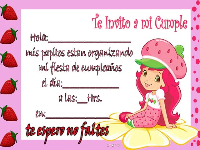 Invitación para cumpleaños de niña - Imagui