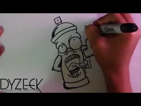 Como dibujar una lata de spray | personaje loco | Tributo a ...