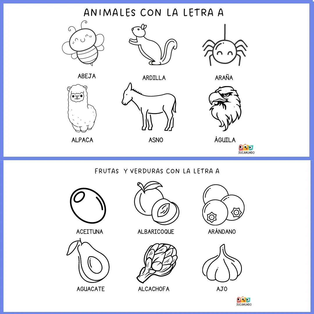 Imágenes con la letra a para colorear - Educamundo